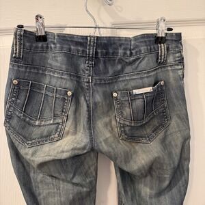 R.Marks Jeans Straight Ladies Blue Size 28 X 34 (Actual 28x32) Pocket distressed
